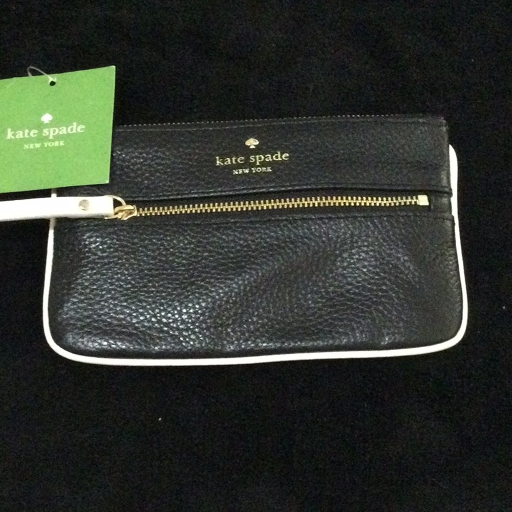 Kate Spade Black Leather Wristlet